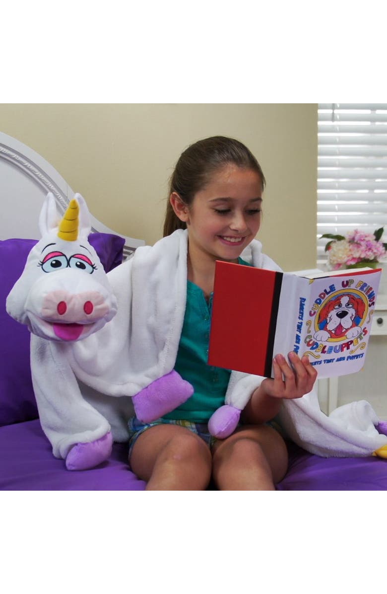 Cuddleuppets Unicorn Whitepurple 2 In 1 Plush Puppet & Blanket, Alternate, color, Multicolored