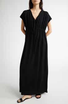 Open Knit Superfine Merino Wool Deep-V Dress