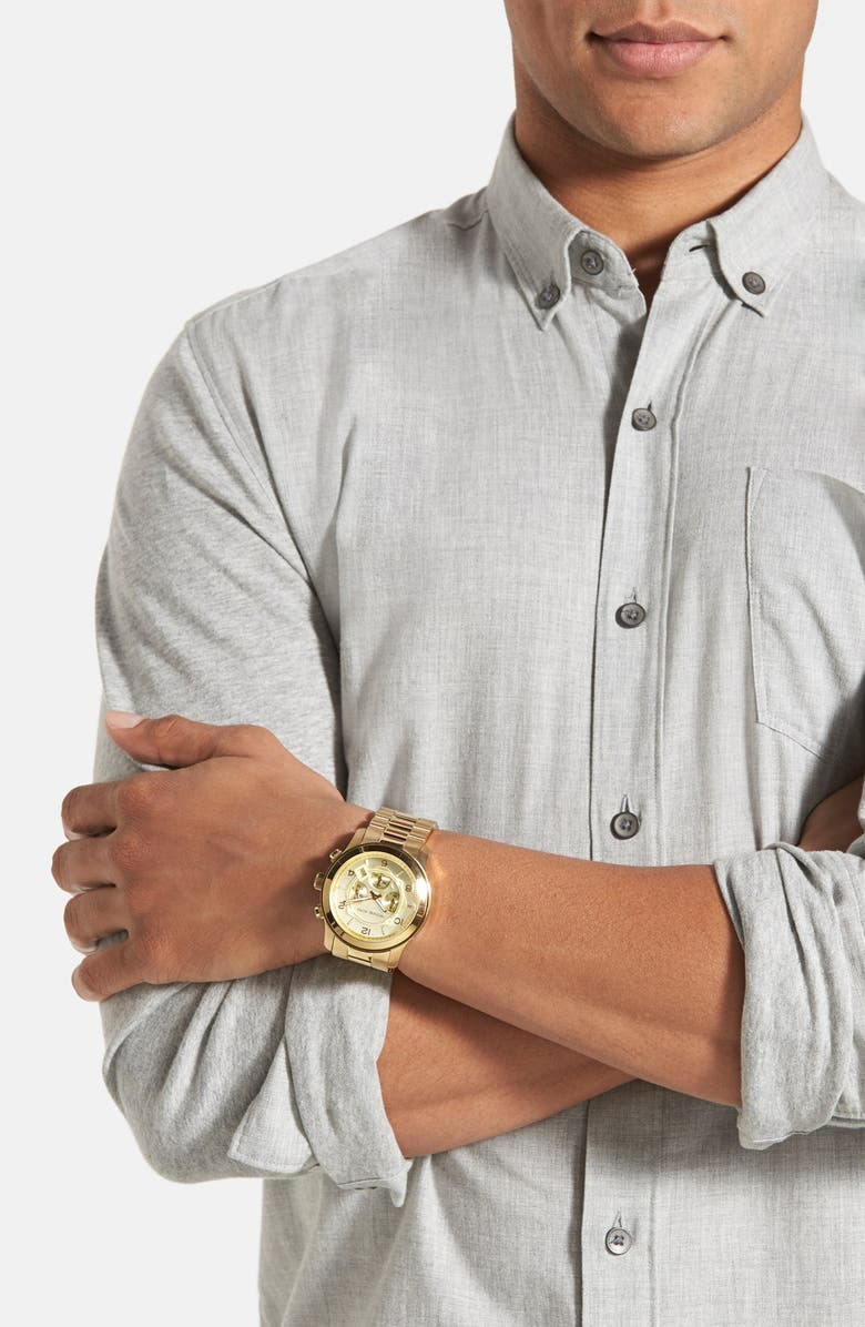 Michael Kors 'Large Runway' Chronograph Bracelet Watch, 45mm, Alternate, color,