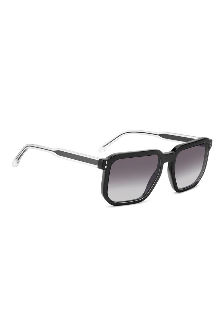 55mm Square Sunglasses, Alternate, color, BLACK