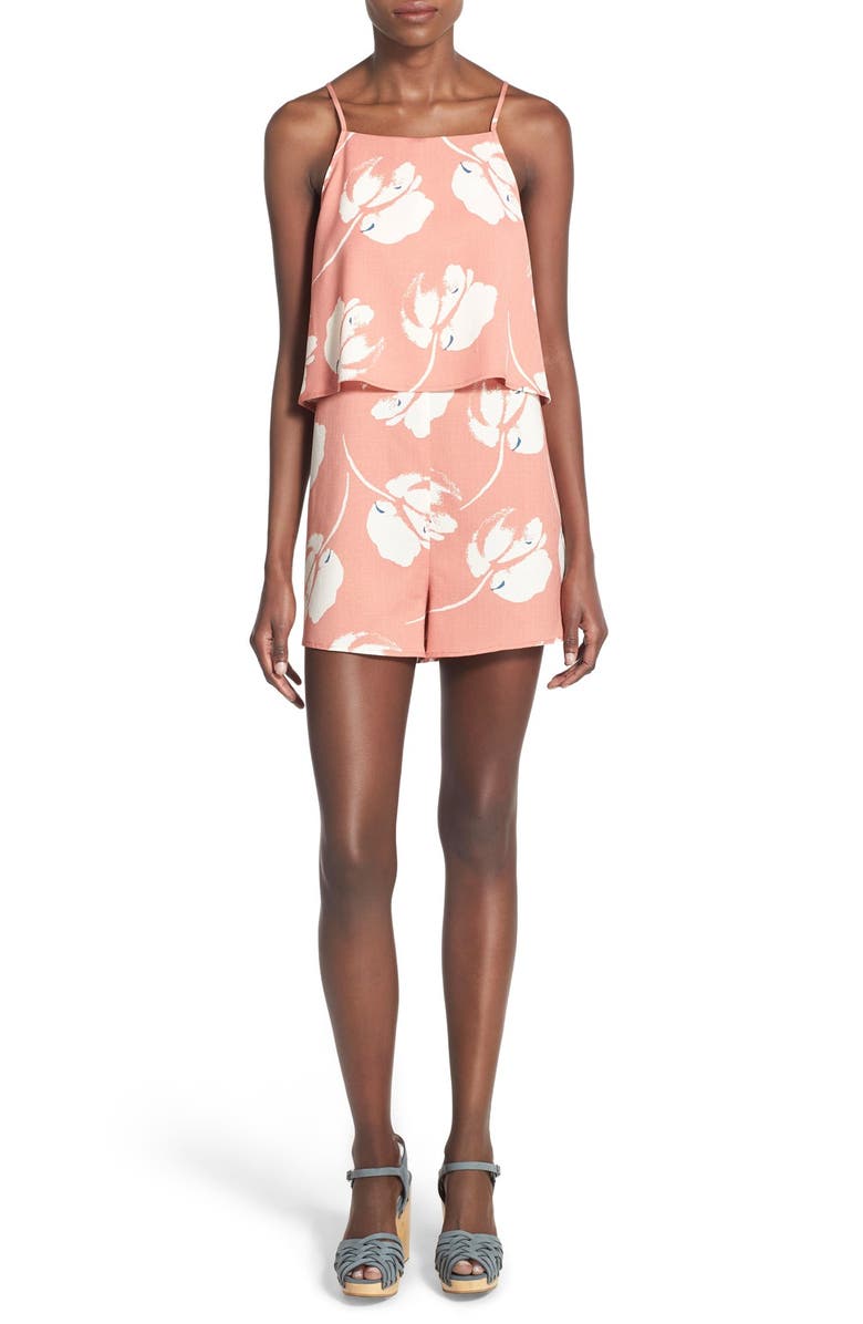 All in Favor Print Popover Romper, Main, color,