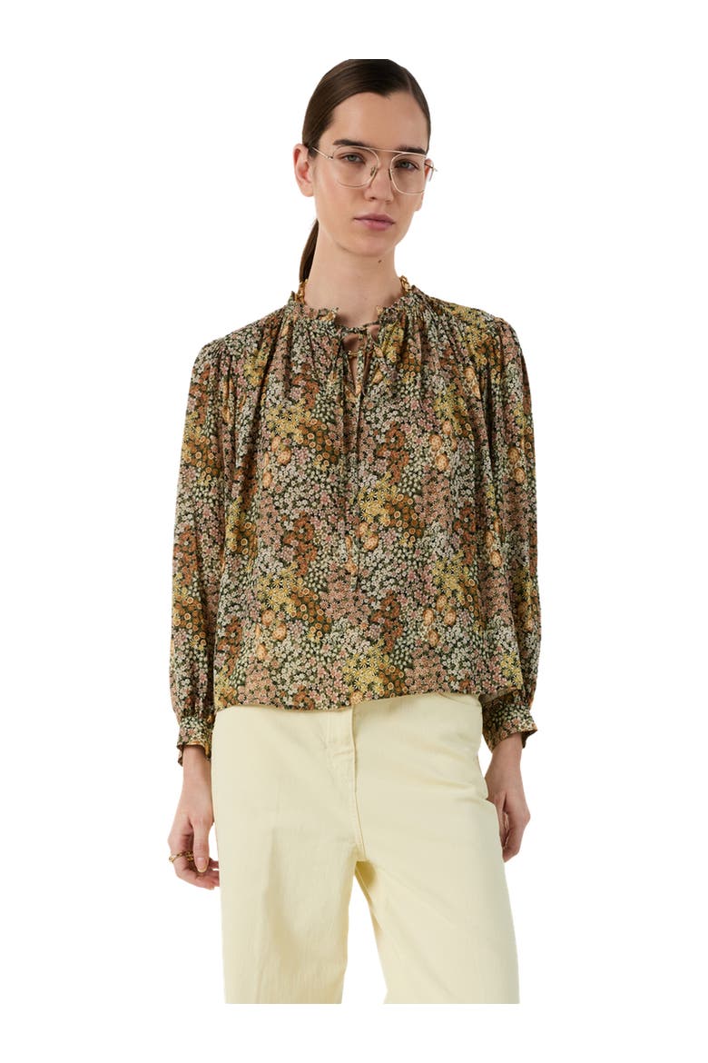 Carinne Tie Neck Floral Blouse, Main, color, Pink