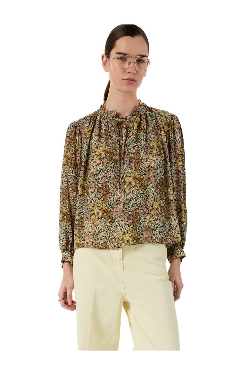 GERARD DAREL Carinne Tie Neck Floral Blouse, Main, color, Pink