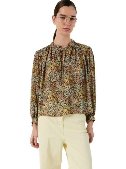 Carinne Tie Neck Floral Blouse