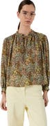 GERARD DAREL Carinne Tie Neck Floral Blouse