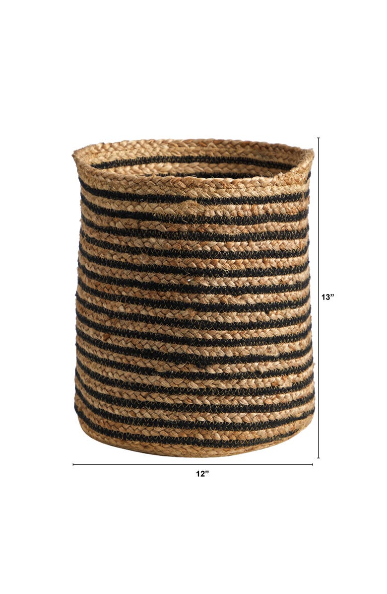 NEARLY NATURAL 13.5-in Handmade Natural Jute Basket Planter, Alternate, color, Beige