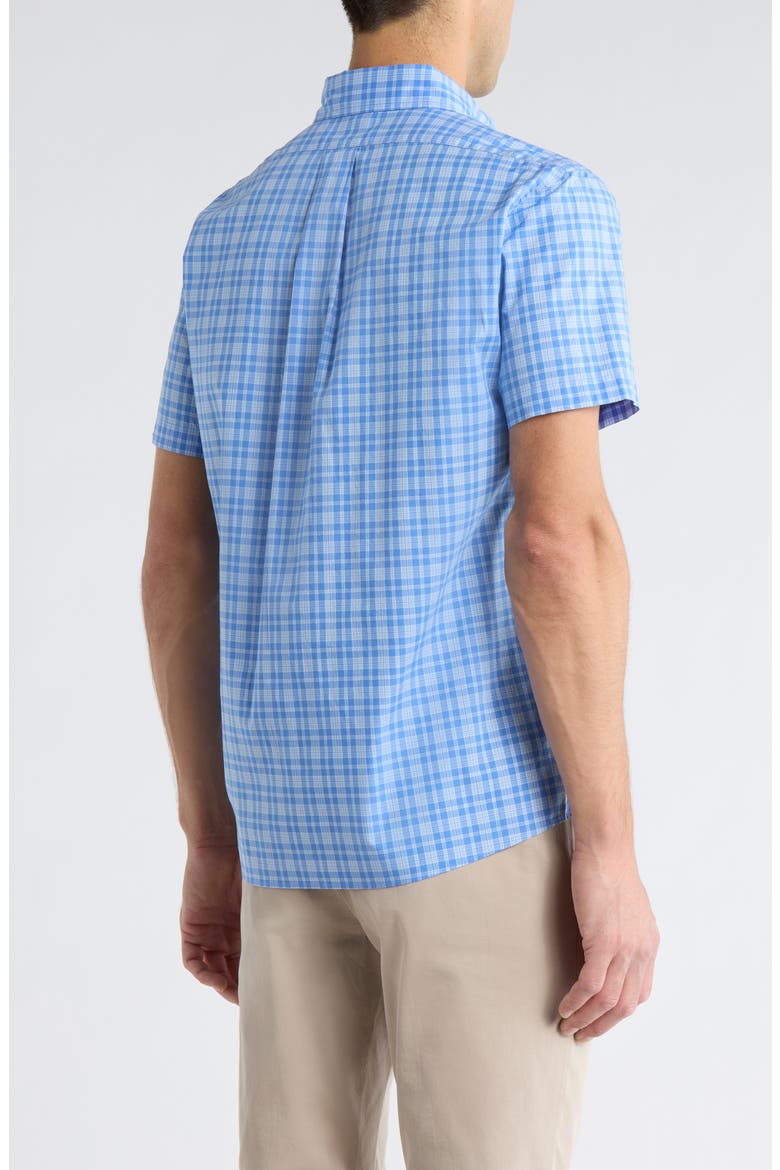 Seasonal Patterns Check Short Sleeve Button Front Shirt, Alternate, color, ULTRAMARINEPLD
