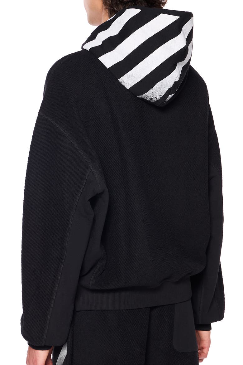 Diagonal Stripe Hoodie, Alternate, color, BLACK