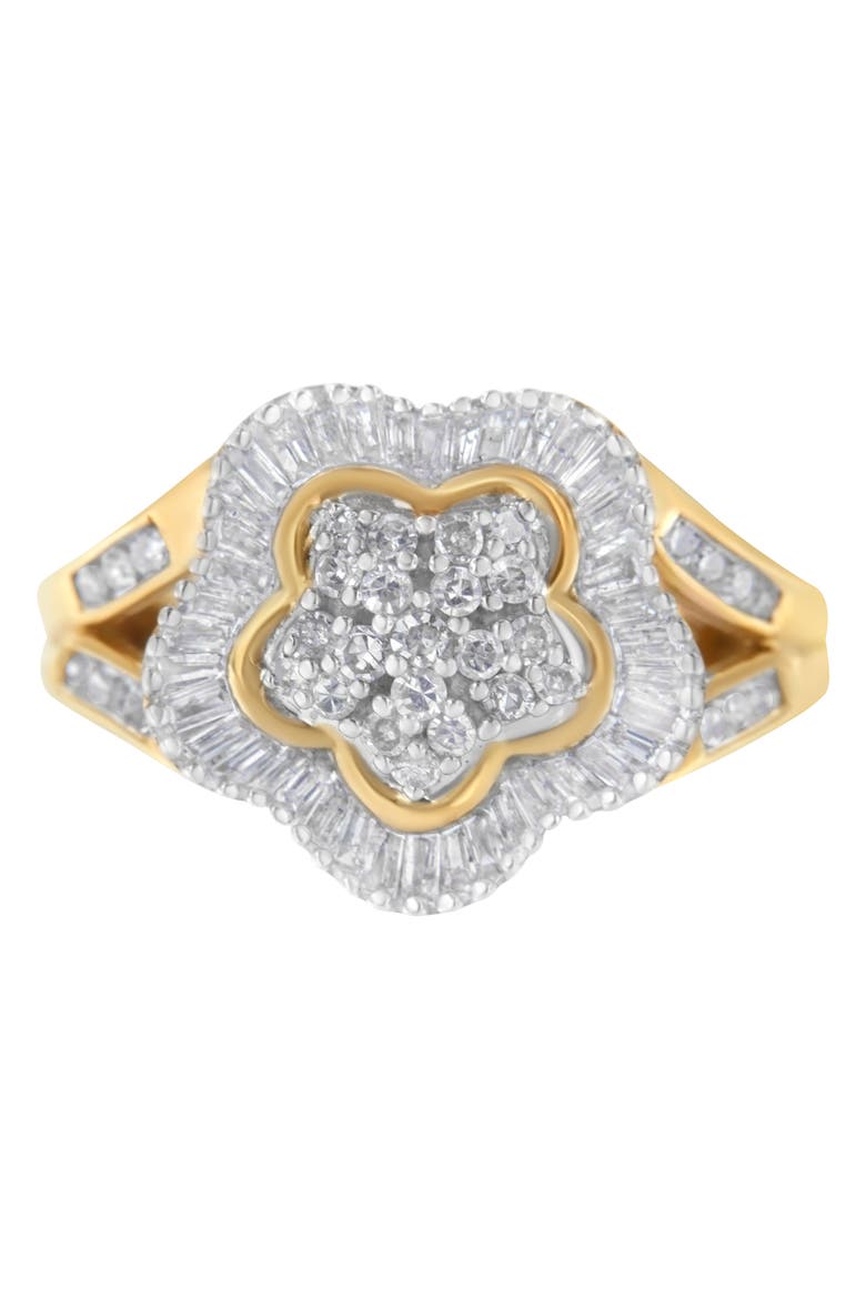 10KT Yellow Gold 1.00 cttw Diamond Ballerina Ring, Main, color, Yellow