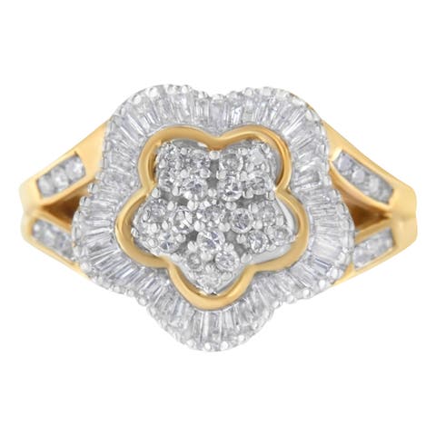 10KT Yellow Gold 1.00 cttw Diamond Ballerina Ring