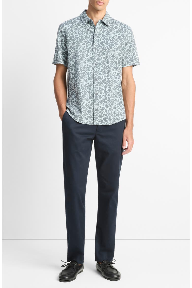 Floral Short Sleeve Button-Up Shirt, Alternate, color, SKYLIGHT/ LIBERTY