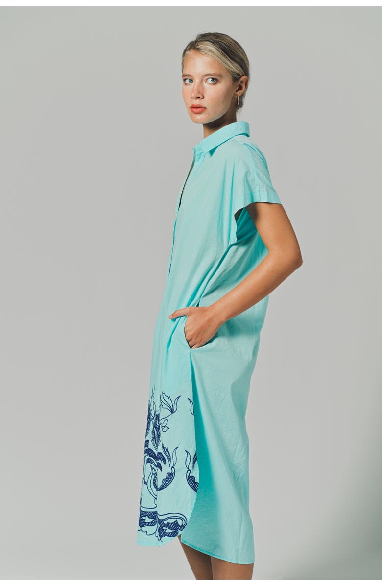 The Shirt by Rochelle Behrens The Lea Dress, Alternate, color, Aqua