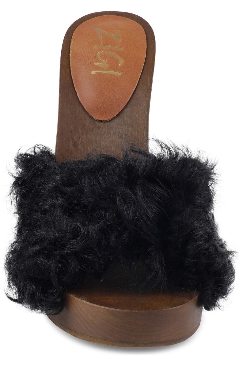 ZIGI Genuine Shearling Platform Sandal, Alternate, color, Black