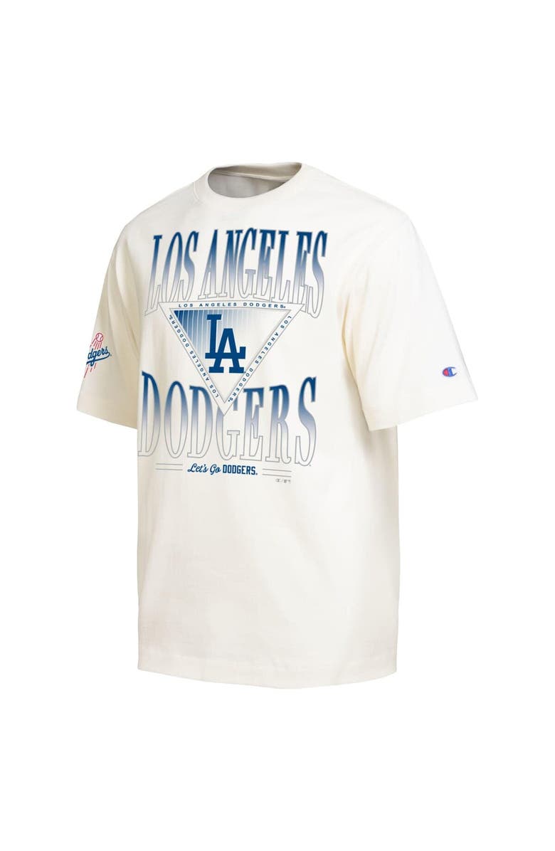 Champion Men's Champion Cream Los Angeles Dodgers Traditions Two Locations T-Shirt, Alternate, color, Cream