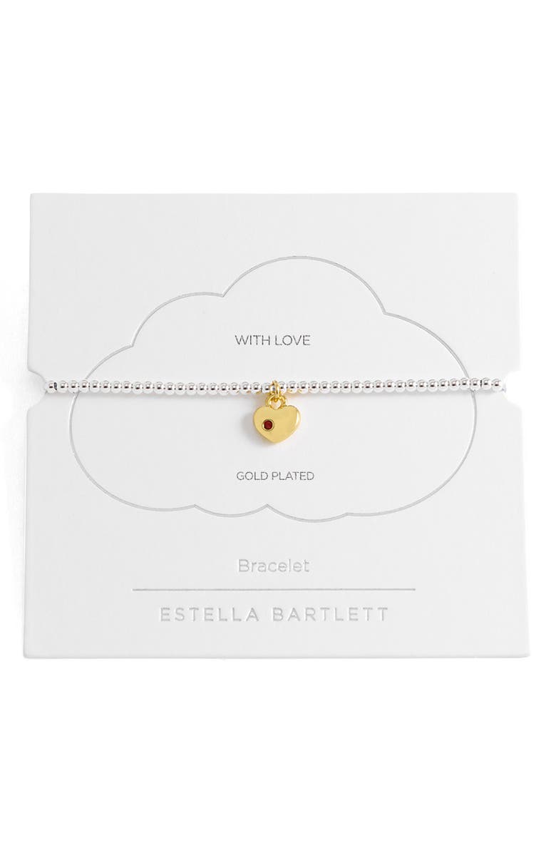 Estella Bartlett Heart Padlock Slide Bracelet, Main, color, Gold And Silver