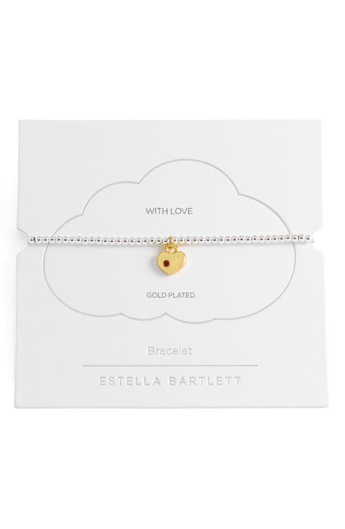 Estella Bartlett Heart Padlock Slide Bracelet In Multi