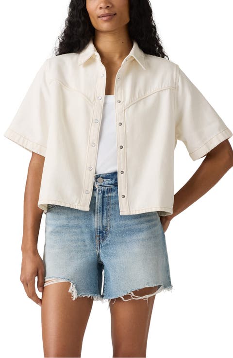 Logan Short Sleeve Denim Snap-Up Shirt