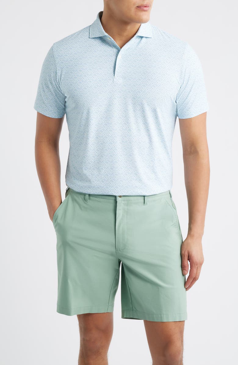 Peter Millar Wood Fired Performance Jersey Golf Polo, Main, color, Blue/ White