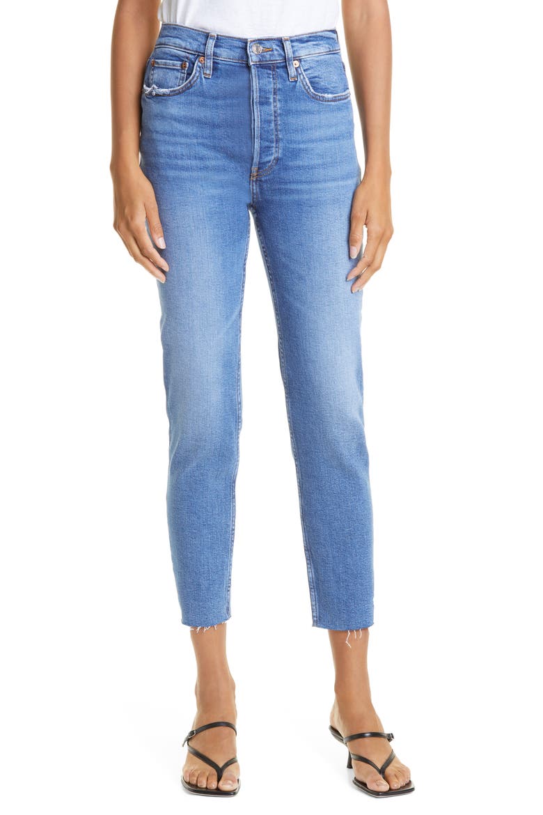 Originals High Waist Ankle Jeans, Main, color, INDIGO STORM