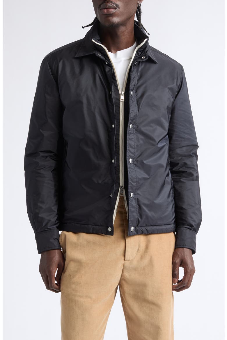 Meridelle Water Repellent Down Shirt Jacket, Main, color, DARK NAVY BLUE