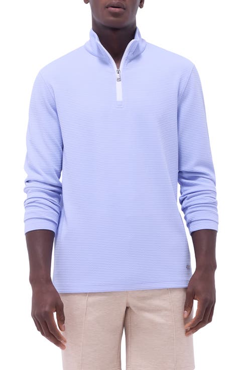 Waffle Knit Quarter Zip Performance Pullover