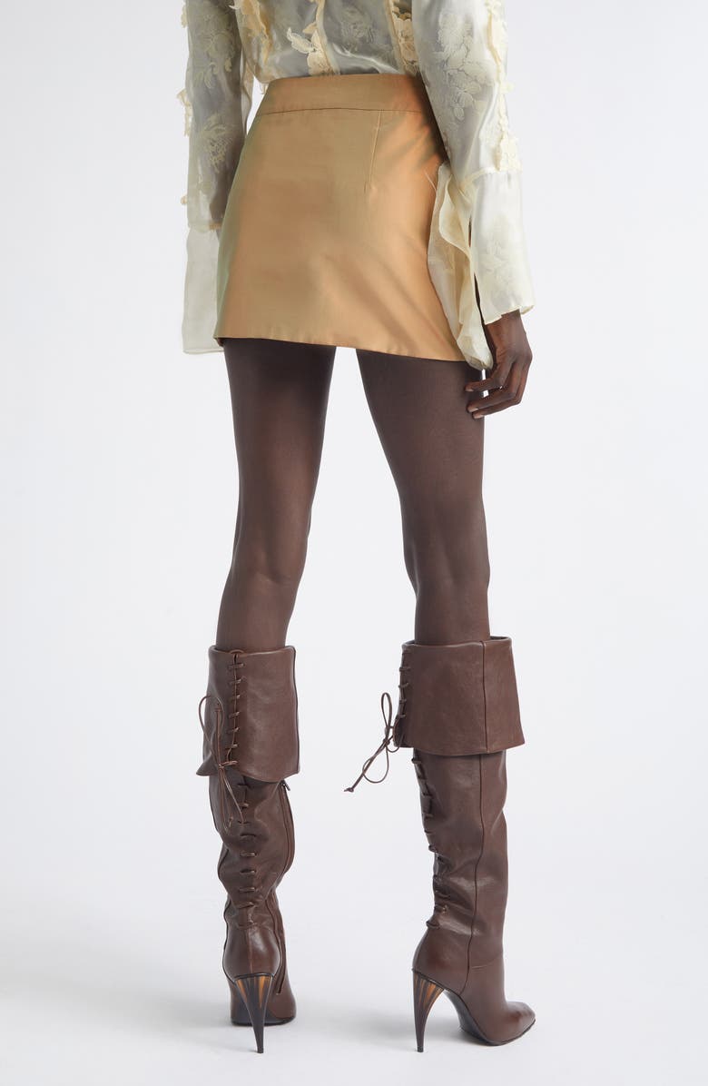 KIM SHUI Luana Embellished Taffeta Miniskirt, Alternate, color, Light Brown