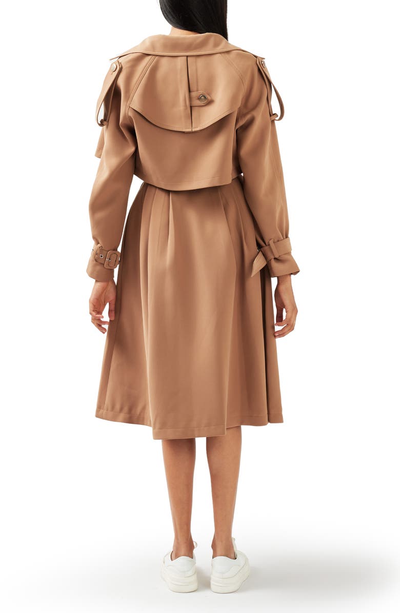 Belle & Bloom Manhattan Crop Trench Coat, Alternate, color, Camel