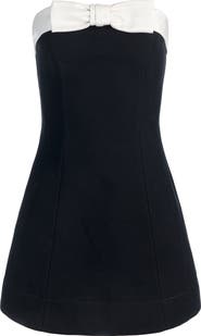 Alice + Olivia Katya Sculpted Bow Strapless Minidress
