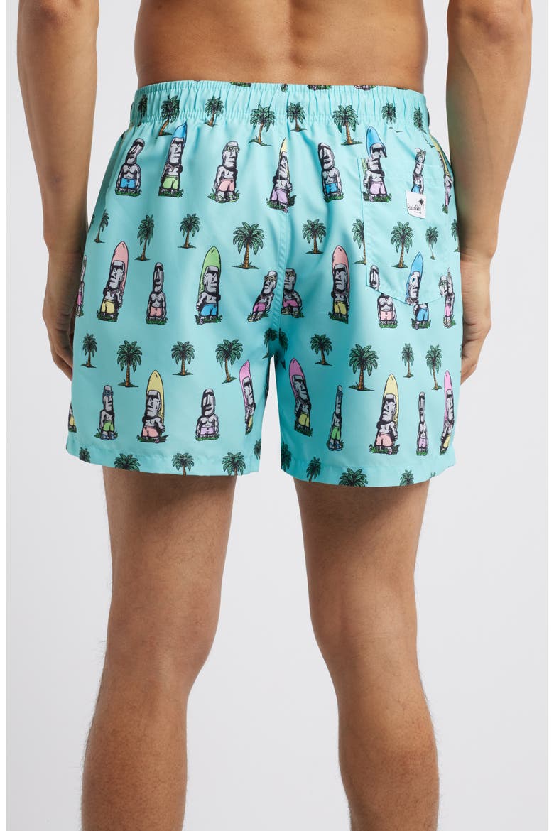 Island Elders Mid Length Swim Trunks, Alternate, color, BLUE