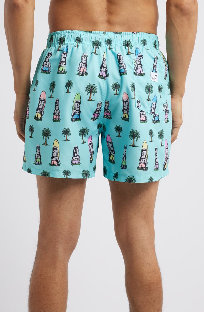 Boardies Island Elders Mid Length Swim Trunks, Alternate, color, Blue