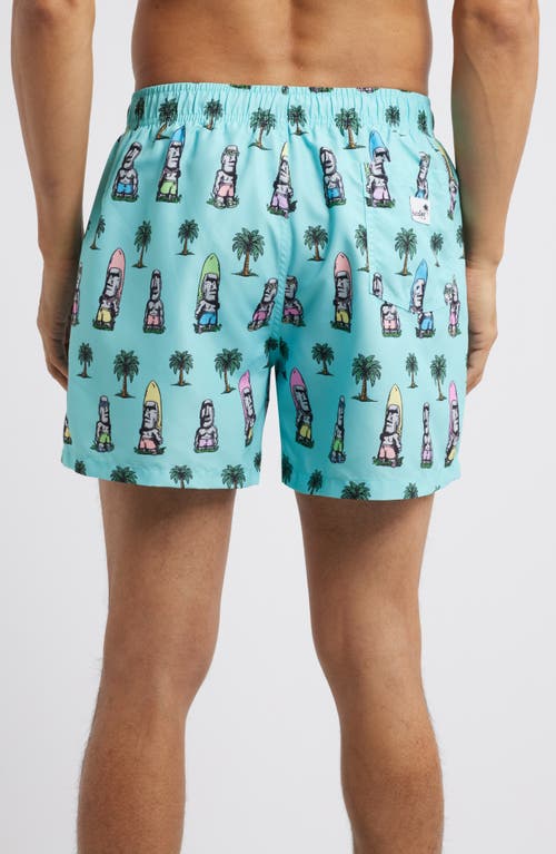 Boardies Island Elders Mid Length Swim Trunks In Blue
