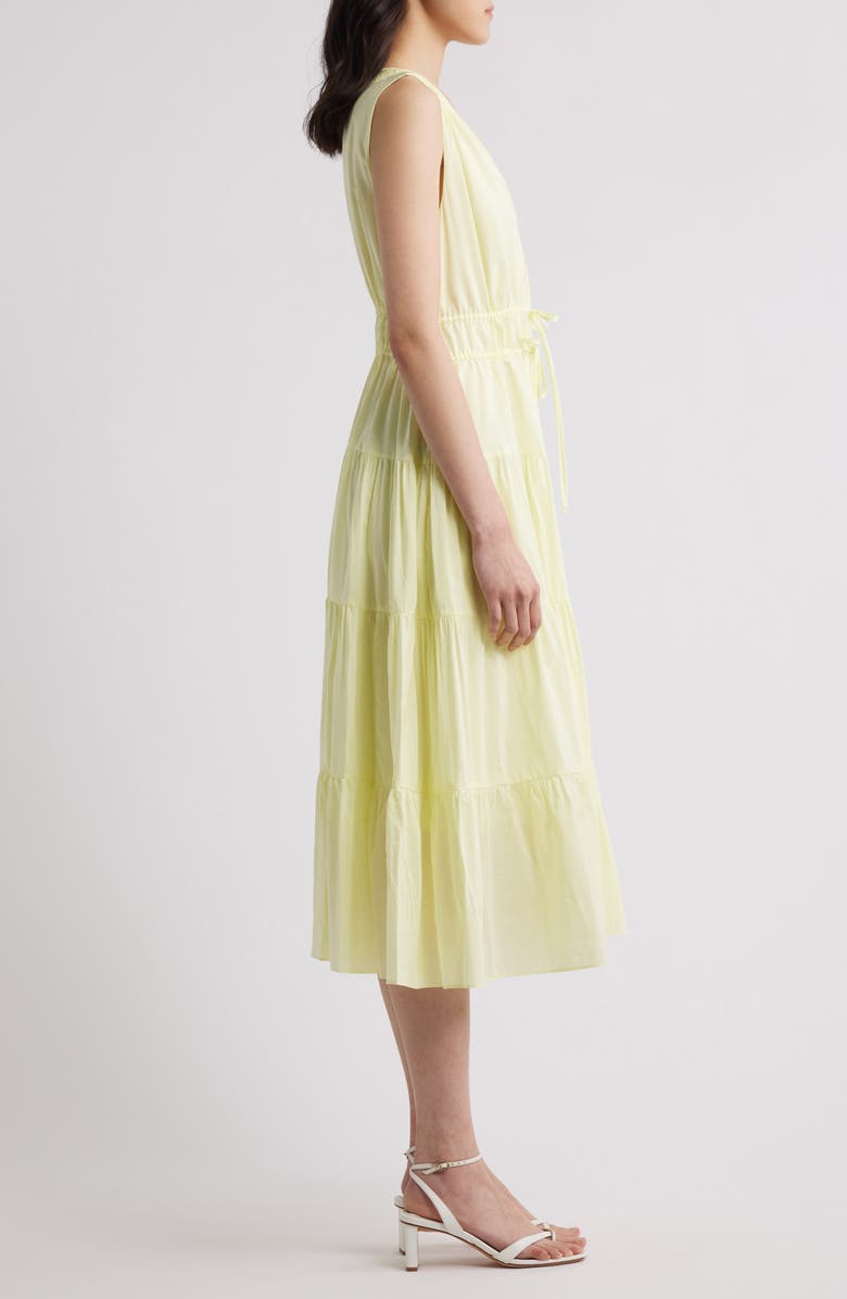 KOBI HALPERIN Lace Detail Sleeveless Cotton Midi Dress, Alternate, color, Pastel Yellow