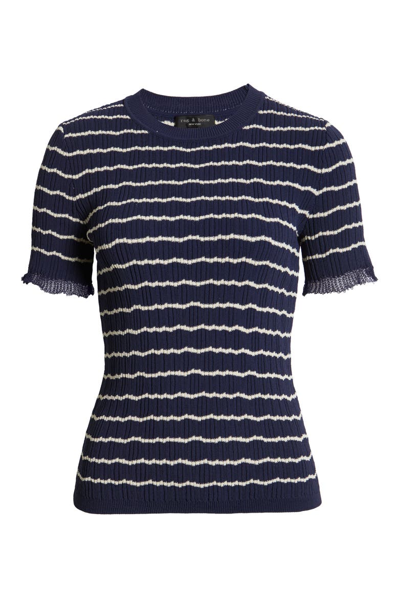 Chiara Crewneck Rib Sweater, Alternate, color, INDGO