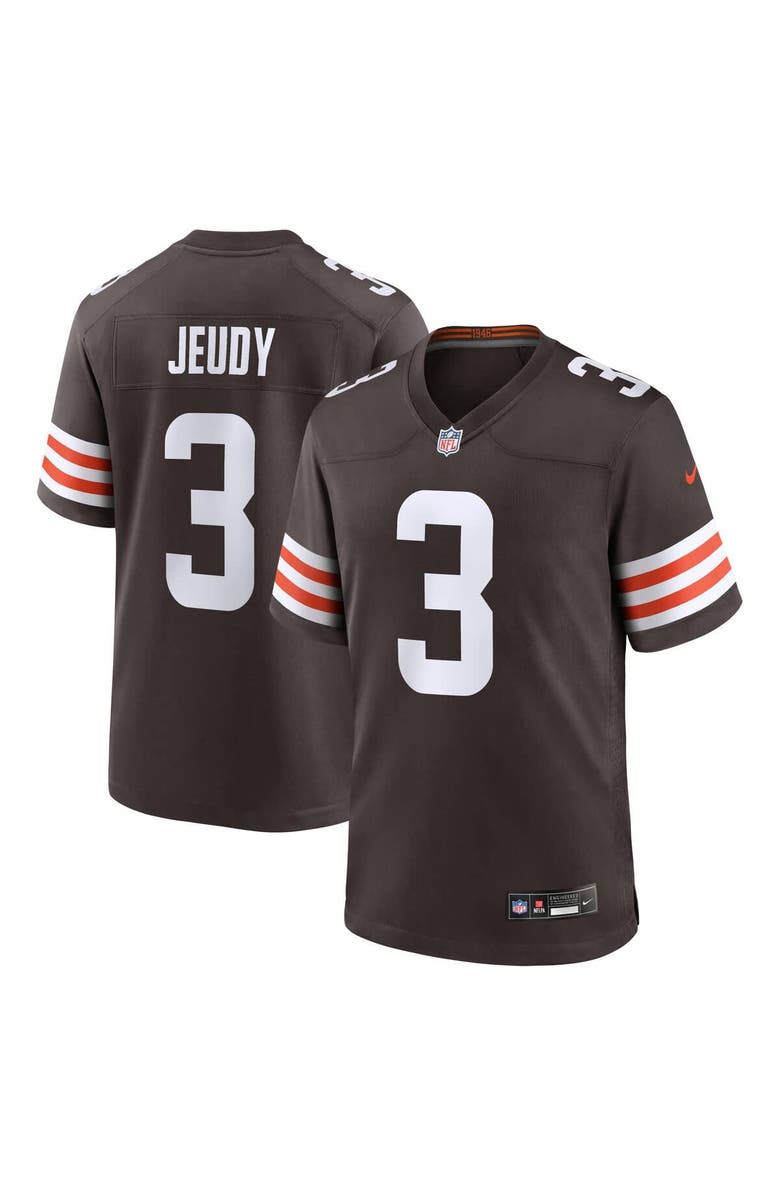 Nike Men's Nike Jerry Jeudy Brown Cleveland Browns Game Jersey, Main, color, Brown
