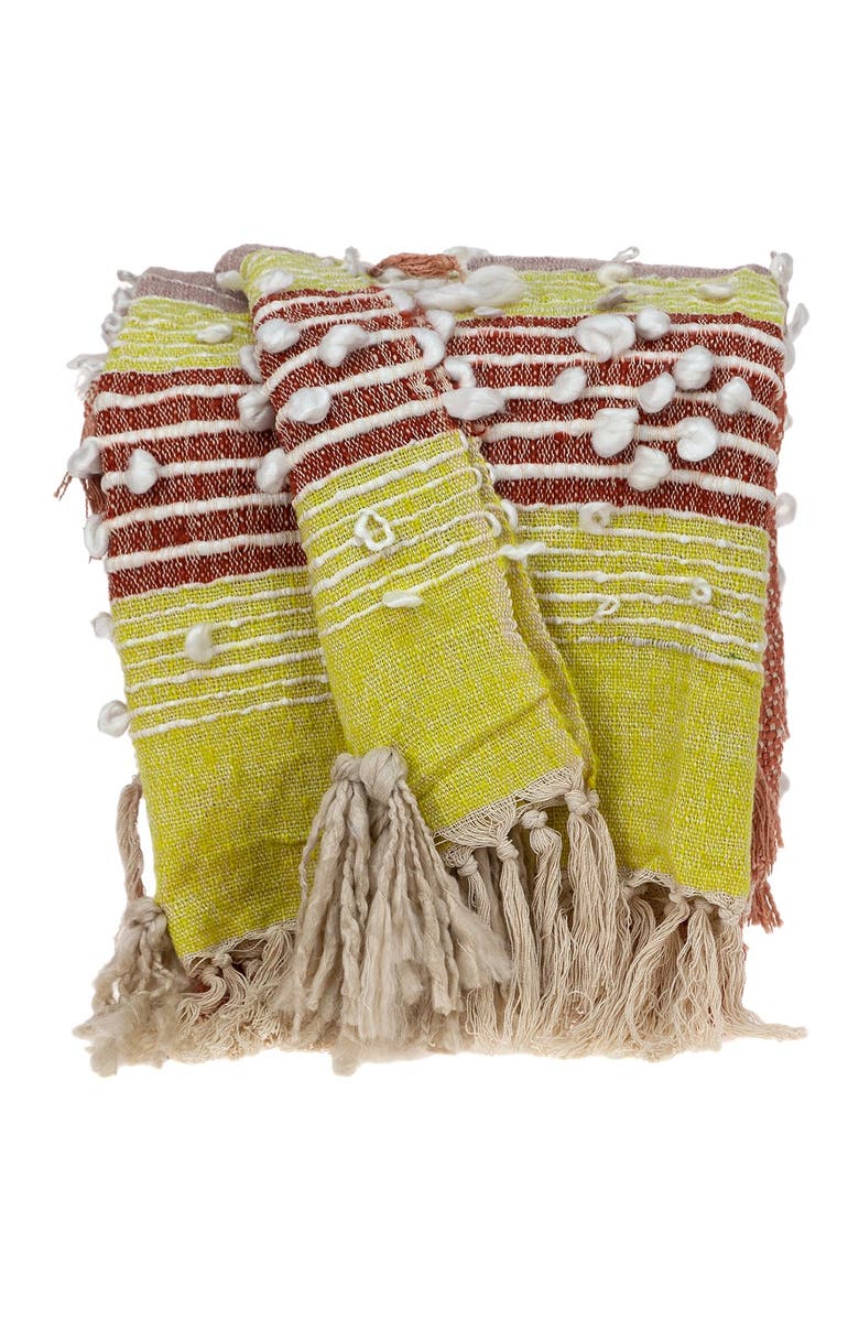 PARKLAND COLLECTION Vanya Eclectic White 52" x 67" Woven Handloom Throw, Main, color, White