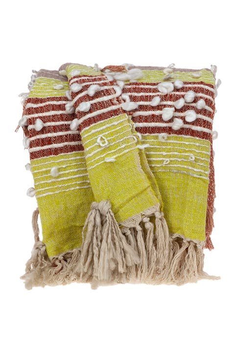 Vanya Eclectic White 52" x 67" Woven Handloom Throw