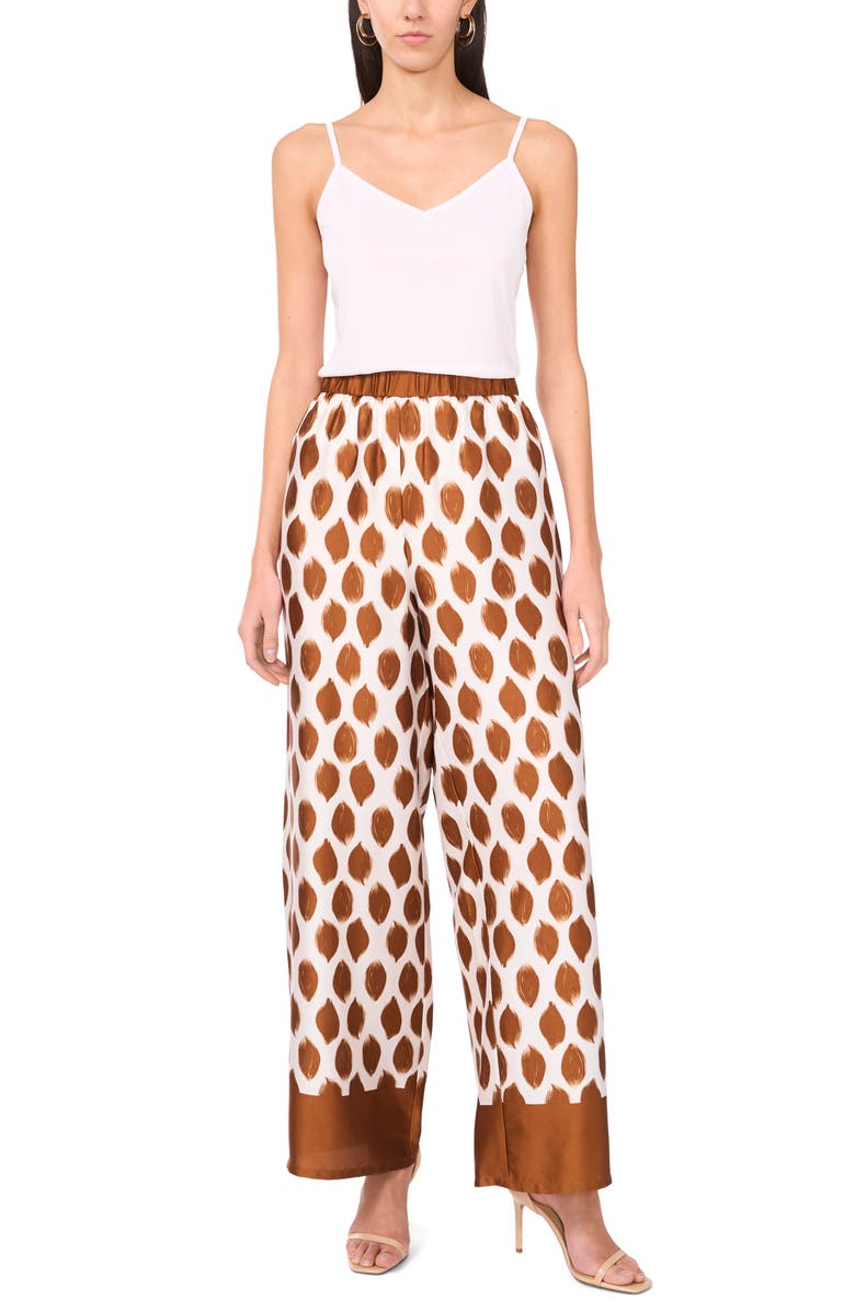 Halogen<sup>®</sup> Wide Leg Pull-On Pants, Alternate, color, Sugar Camel Dot Print