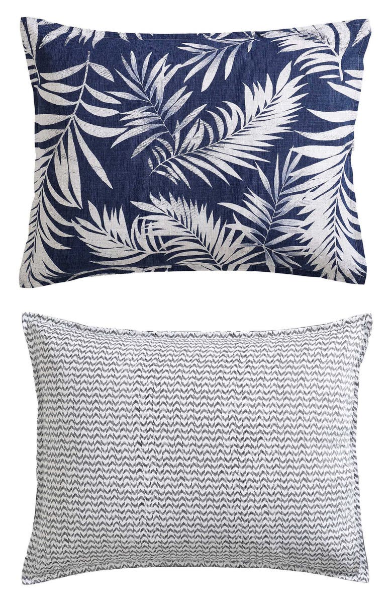 Nautica Marina Leaf Cotton Comforter Set, Alternate, color, Navy/ White