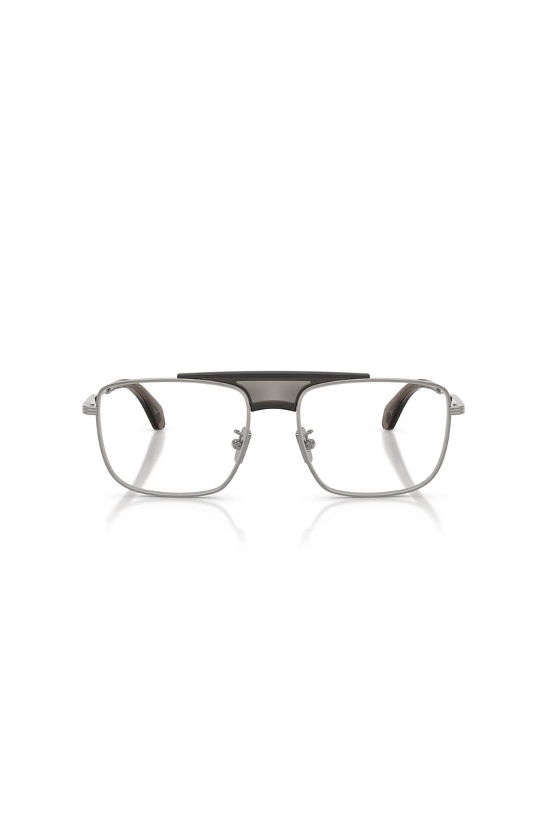 Moncler 56mm Rectangle optical glasses, Alternate, color, Grey