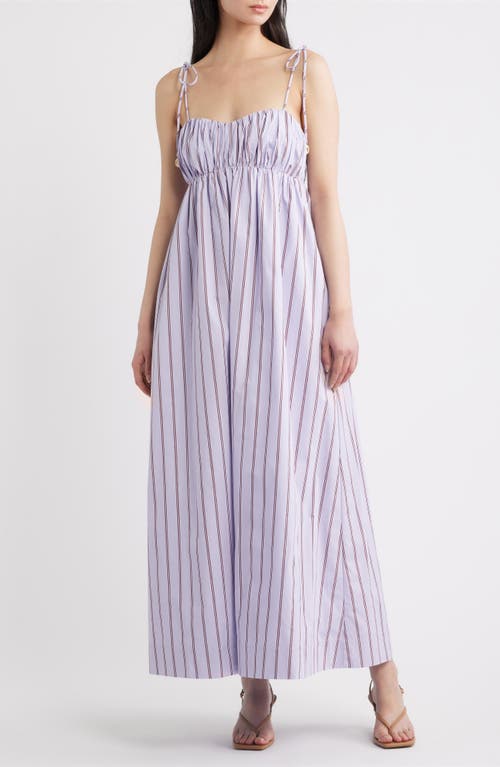 Line & Dot Andi Stripe Cotton Maxi Dress in Purple at Nordstrom, Size Large