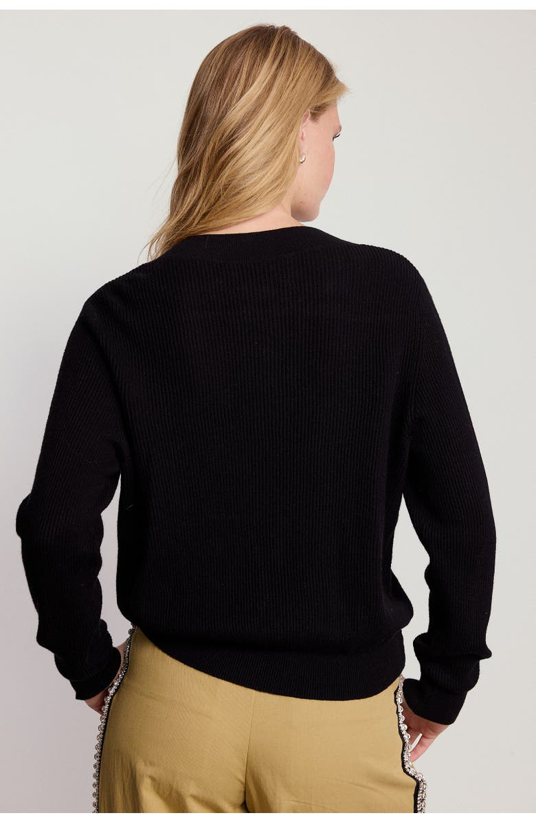 The Shirt by Rochelle Behrens The V-Neck Cotton Cashmere Sweater, Alternate, color, Black