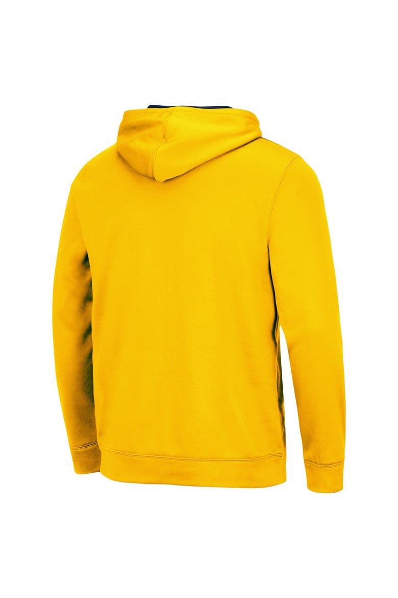 Men's Colosseum Maize Michigan Wolverines Slash Stack 2.0 Pullover Hoodie, Alternate, color, Maize