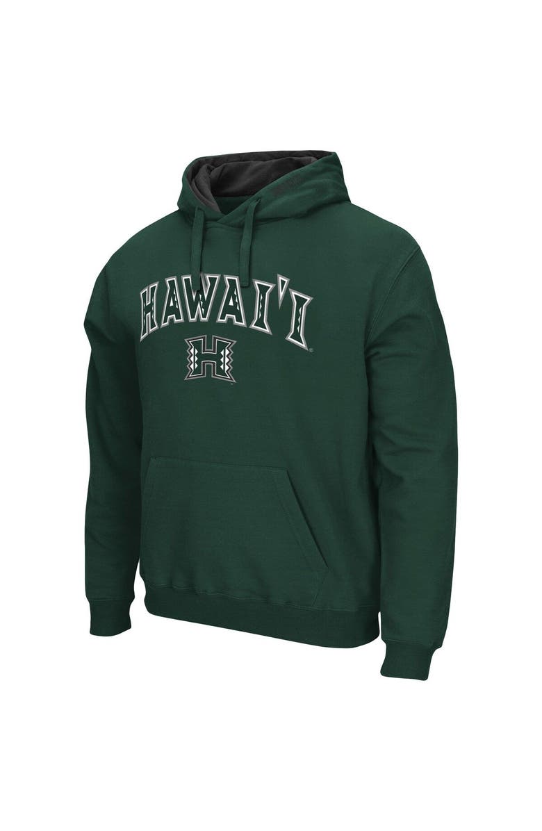 COLOSSEUM Men's Colosseum Green Hawaii Warriors Arch and Logo Pullover Hoodie, Alternate, color, Green