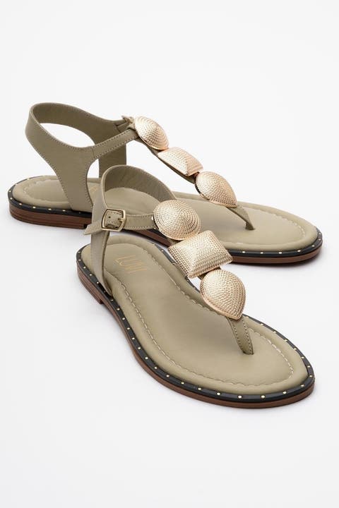 Giulia Leather Flat Sandal