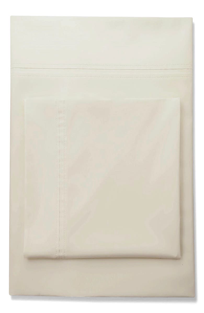 AZORES HOME 300 Thread Count Cotton Percale Pillowcase Set, Alternate, color, Ivory