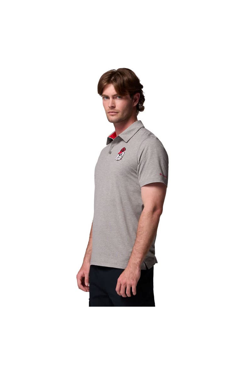 Men's Columbia Gray Georgia Bulldogs Tech Trail Polo, Alternate, color, Gray