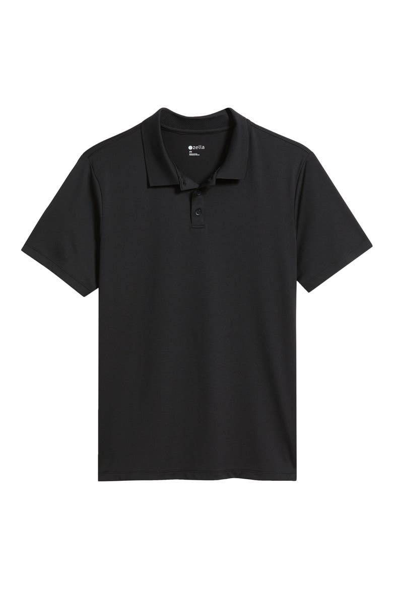 Textured Golf Polo, Alternate, color, BLACK
