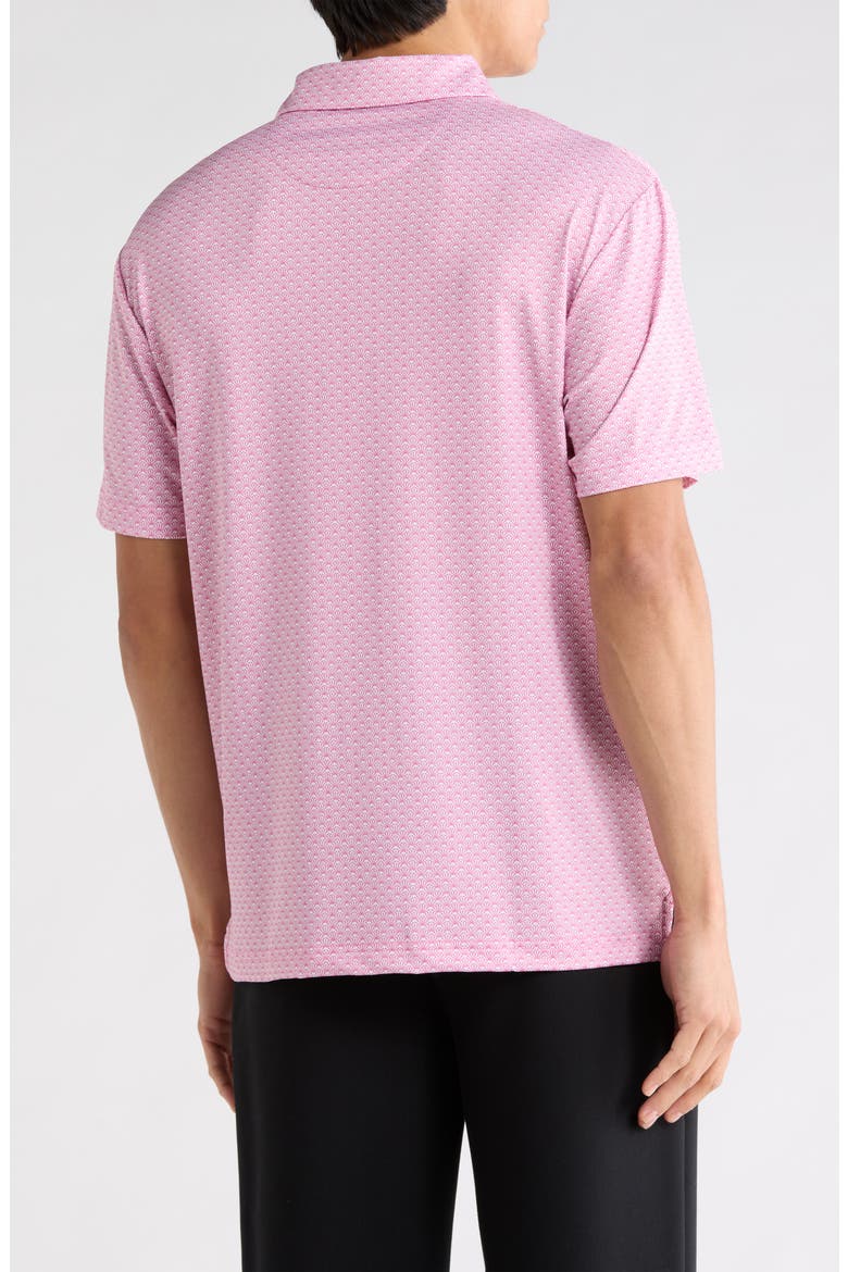 Chevron Foulard Print Short Sleeve Polo, Alternate, color, ROSE BOQUET