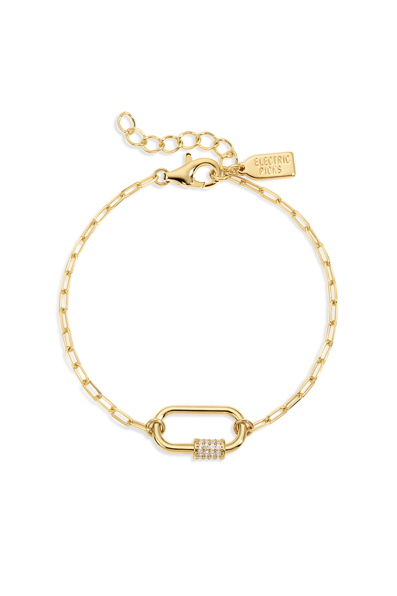 Melrose Carabiner Bracelet, Main, color, Gold