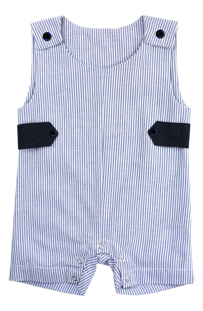 RuggedButts Seersucker Stripe Overalls, Main, color, Blue
